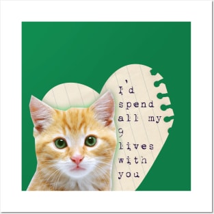 kitty cat love Posters and Art